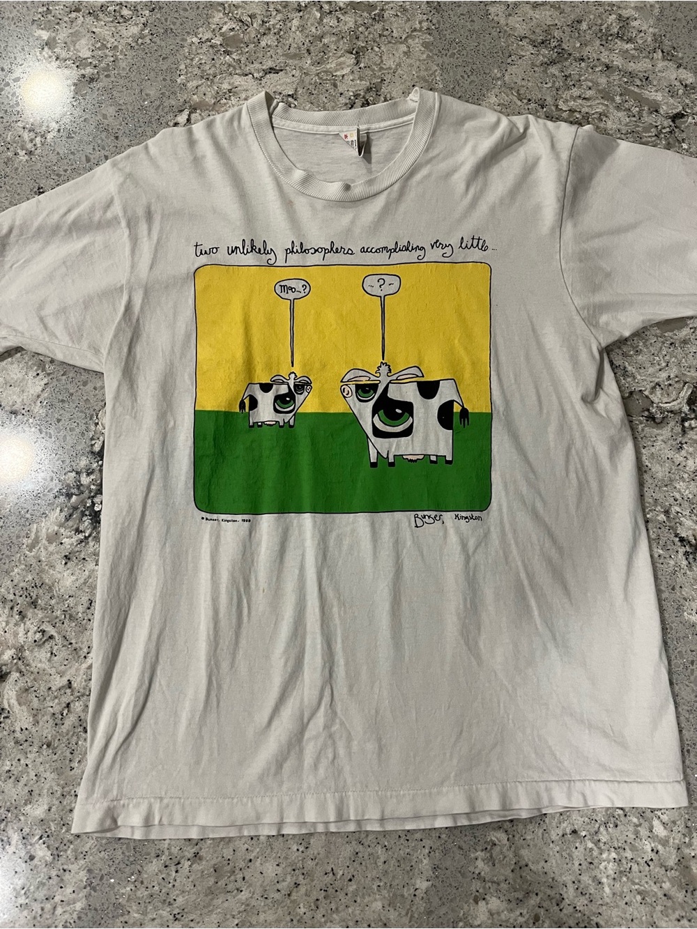 Vintage 1988 Funny Cow Bunser Art Tee